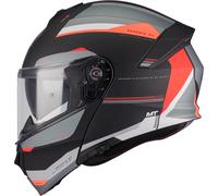 Casco da moto flip-up MT Genesis SV Raccoon B5 nero-rosso M