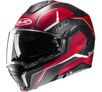 Casco da moto HJC i100 Lorix MC1SF nero e rosso flip-up L