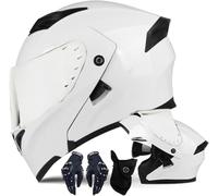 Casco da Moto Integrale, Casco Apribile con Doppia Visiera Parasole, Casco Modulare da Uomo E da Donna per Adulti, Ciclomotore, Corse su Strada, Scooter, Bici, Cruiser, Omologato Ece, K, L(59~60cm)