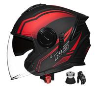 Casco da moto jet 3/4 con doppia visiera down-draft, design aperto, certificato ECE, adatto a scooter e ciclomotori. H,2XL:63-64CM