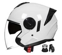 Casco da moto jet 3/4 con doppia visiera down-draft, design aperto, certificato ECE, adatto a scooter e ciclomotori. C,2XL:63-64CM