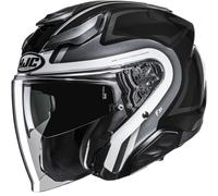 Casco da moto jet HJC F31 Bask MC5 nero-argento-bianco M