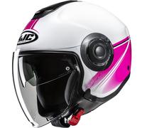 Casco da moto jet HJC i40N Vision MC8 bianco-rosa M
