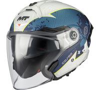 Casco da moto jet MT Cosmo SV Layout C7 blu-bianco opaco M