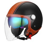Casco Da Moto Mezza Faccia, Casco Aperto Moto Mezzo, 3/4 Mezzo Casco Adulti Uomini E Donne Doppio Specchio, Casco Jet Omologato DOT/ECE B01, XL=61~62cm