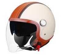 Casco Da Moto Mezza Faccia, Casco Aperto Moto Mezzo, 3/4 Mezzo Casco Adulti Uomini E Donne Doppio Specchio, Casco Jet Omologato DOT/ECE C01,M=57~58cm