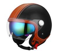 Casco Da Moto Mezza Faccia, Casco Aperto Moto Mezzo, 3/4 Mezzo Casco Adulti Uomini E Donne Doppio Specchio, Casco Jet Omologato DOT/ECE B02,M=57~58cm