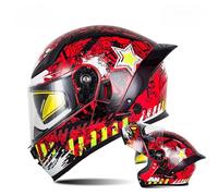 Casco da moto modulare, casco apribile, casco da moto per adulti con doppia visiera, casco omologato DOT per uomo e donna A3,M/57~58cm