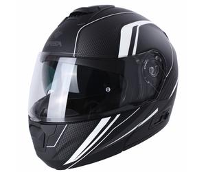 Casco da moto modulare RSA Rival nero-grigio-bianco in offerta - seconda qualità Saldi - II. qualità S