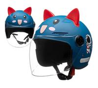 Casco Da Moto Per Bambini Con Orecchie Di Gatto, Casco Aperto Per Bici, Ciclomotore, Moto Da Cross, Scooter, Go-Kart, Bicicletta, ATV, Per Ragazzi E Ragazze Dai 3 Ai 14 Anni W,48-56cm
