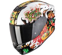 Casco da moto per bambini Scorpion EXO-JNR Air Yucatan bianco-arancione-nero S