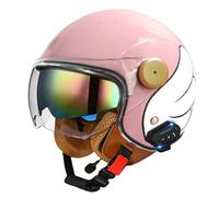 Casco Da Moto Semi-Aperto Con Bluetooth Integrato, Casco Da Moto Aperto Con Visiera, Omologato ECE, Casco Da Moto 3/4 Per Uomo E Donna, Casco Semi-Aperto 8,L=57-58CM