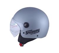 Casco da moto Speedway - Classico - Casco jet, ideale sia per uomo che per donna, il nostro casco da scooter aperto è ideale per la città, casco da moto omologato ECE e DOT - Grigio
