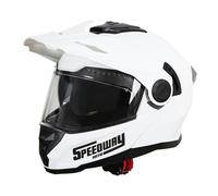 Casco da moto Speedway - Lion - Casco da motocross, ideale sia per uomo che per donna, il nostro casco da moto integrale è ideale per moto da trail, casco da moto omologato ECE e DOT - Bianco
