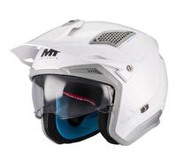 Casco da moto trial aperto MT District SV S Soul A2 bianco-grigio L