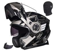 Casco da motocicletta apribile, casco integrale da moto, omologato ECE 2205, con doppia visiera antiappannamento, adatto sia per uomo che per donna. 4,L56-58CM