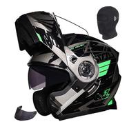 Casco da motocicletta apribile, casco integrale da moto, omologato ECE 2205, con doppia visiera antiappannamento, adatto sia per uomo che per donna. 1,L56-58CM