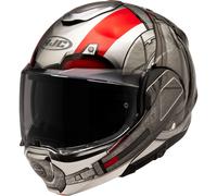 Casco da motocicletta apribile HJC F100 Ant-Man Marvel MC1 grigio-rosso M