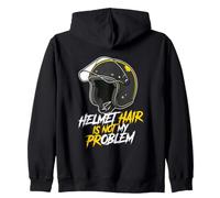 Casco da Motociclista Capelli Non è Il Mio Problema Calvo Motociclista Felpa con Cappuccio