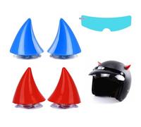 Casco Da Motociclista Corna Da Diavolo, Clacson per Casco Moto Accessori Auto, 4 Pezzi Accessori per Casco Moto, Corno per Casco da Moto, Corno da Diavolo per Casco, Corna Casco Moto con Ventose