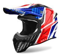 Casco da motocross Airoh Aviator Ace 2 Stream blu-rosso lucido M