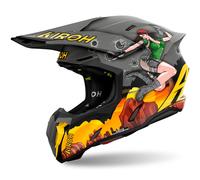 Casco da motocross Airoh Twist 3 Adventure grigio-giallo L