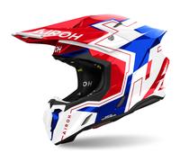 Casco da motocross Airoh Twist 3 Dizzy blu-rosso lucido 2XL