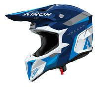Casco da motocross Airoh Wraaap Conquer blu lucido 2XS