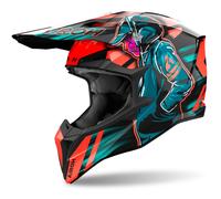 Casco da motocross Airoh Wraaap Cyber arancione lucido 2XS