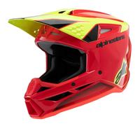 Casco da motocross Alpinestars S-M3 Fray rosso-giallo fluo-nero XL