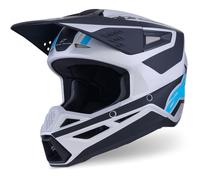 Casco da motocross Alpinestars S-M3 Heat argento-blu-nero opaco S