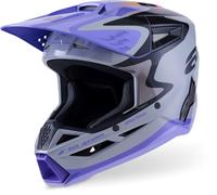 Alpinestars S-M3 Jettson Casco da motocross giovanile, nero-porpora, taglia S