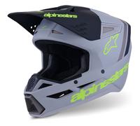 Casco da motocross Alpinestars S-M3 Radium grigio opaco-giallo fluo-nero L