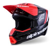 Casco da motocross Alpinestars S-M3 Radium nero-rosso fluo-bianco S