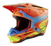 Casco da motocross Alpinestars S-M5 Action 2 arancio fluo-azzurro-fluo giallo L
