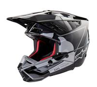 Casco da motocross Alpinestars S-M5 Rover 2 nero e argento M
