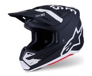 Casco da motocross Alpinestars SM7 Dasher nero opaco-bianco S