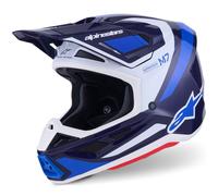 Casco da motocross Alpinestars SM7 Rise blu-bianco L