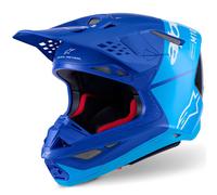 Casco da motocross Alpinestars Supertech S-M10 Flood blu perla-azzurro-nero-carbonio-opaco-lucido L
