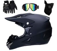 Casco da Motocross con Occhiali Maschera Guanti, Unisex Integrale MTB Moto Casco ATV Scooter Attraverso Casco, Gioventù Bambini Downhill Enduro MTB BMX Quad Dirt Bike Bicicletta Casco(Size:S)