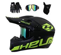 Casco da Motocross Gioventù Bambini, Integrale Fuoristrada Strada Bici da Cross Moto Casco, DOT Certificato In Discesa ATV MTB BMX Enduro Caschi, con Occhiali Guanti Maschera