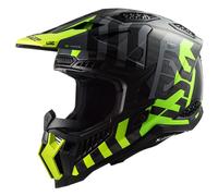 Casco da motocross LS2 MX703 C X-Force Barrier H-V nero-grigio-giallo fluo 2XL
