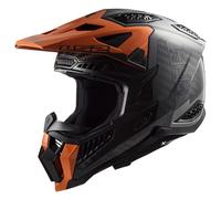 Casco da motocross LS2 MX703 C X-Force Victory nero-titanio-arancio M
