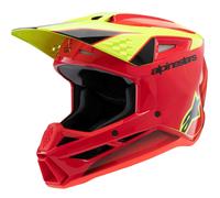 Casco da motocross per bambini Alpinestars S-M3 FRAY rosso-giallo fluo-nero L