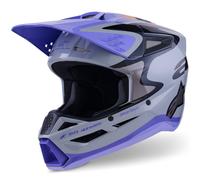 Casco da motocross per bambini Alpinestars S-M3 JETT LAWRENCE edition grigio-viola-nero S