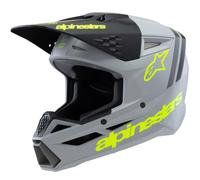 Casco da motocross per bambini Alpinestars S-M3 RADIUM grigio opaco-giallo fluo-nero M