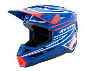 Casco da motocross per bambini Alpinestars S-M3 WURX blu-rosso-bianco-nero L