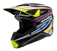 Casco da motocross per bambini Alpinestars S-M3 WURX nero-giallo fluo-blu-rosso S