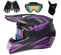 Casco da Motocross Per Bambini, Casco da Cross Per Esterni, Omologato DOT, Per ATV, BMX, Downhill, Mountain Bike, Quad, con Guanti, Occhiali E Visiera, Set da 4 Pezzi(DD,XL (58-59cm))