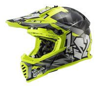 Casco da motocross per bambini LS2 MX437 Fast EVO Mini Crusher nero-giallo S